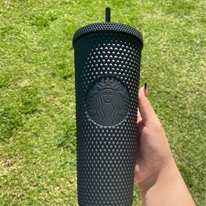 Black matte studded Starbucks Tumblr